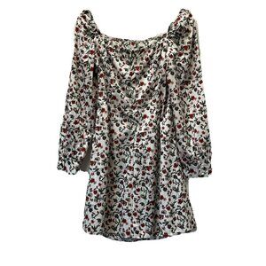 Missguided On Off Shoulder Balloon Sleeve Floral Dress Size US 6